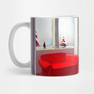 Holiday Red Christmas Tree Symbolism of Valor and Bravery on Xmas Season Mug